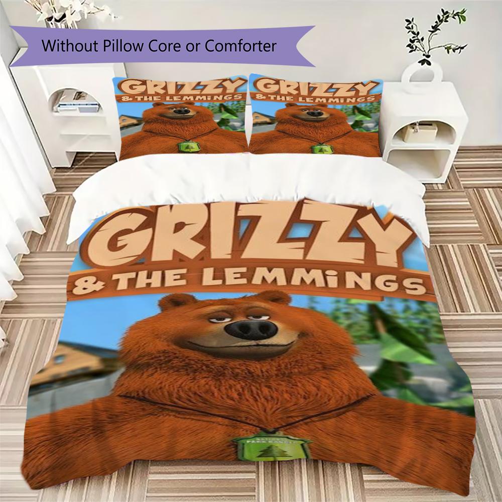Grizzy Lemmings Bedding 1 Duvet Cover 2 Pillowcase Without Core Without Core Duvet Cover And Pillowcase Soft And Comfortable Bedding Set