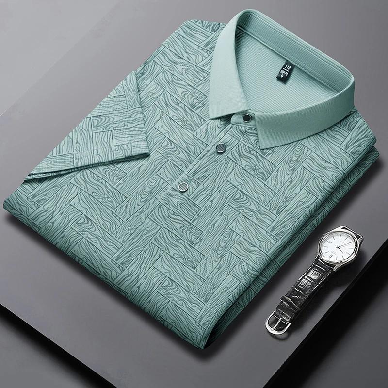 Summer Men's Jacquard POLO Shirt Half-sleeved T-shirt Fashion Casual Outer Top Men