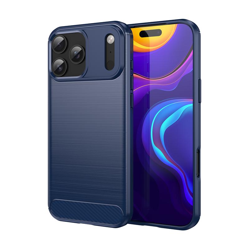 For Cover iPhone 17 Pro Max Case iPhone 17 Air Anti-knock Soft Silicone Carbon Fiber Phone Back Case For iPhone 17 Pro Max Case