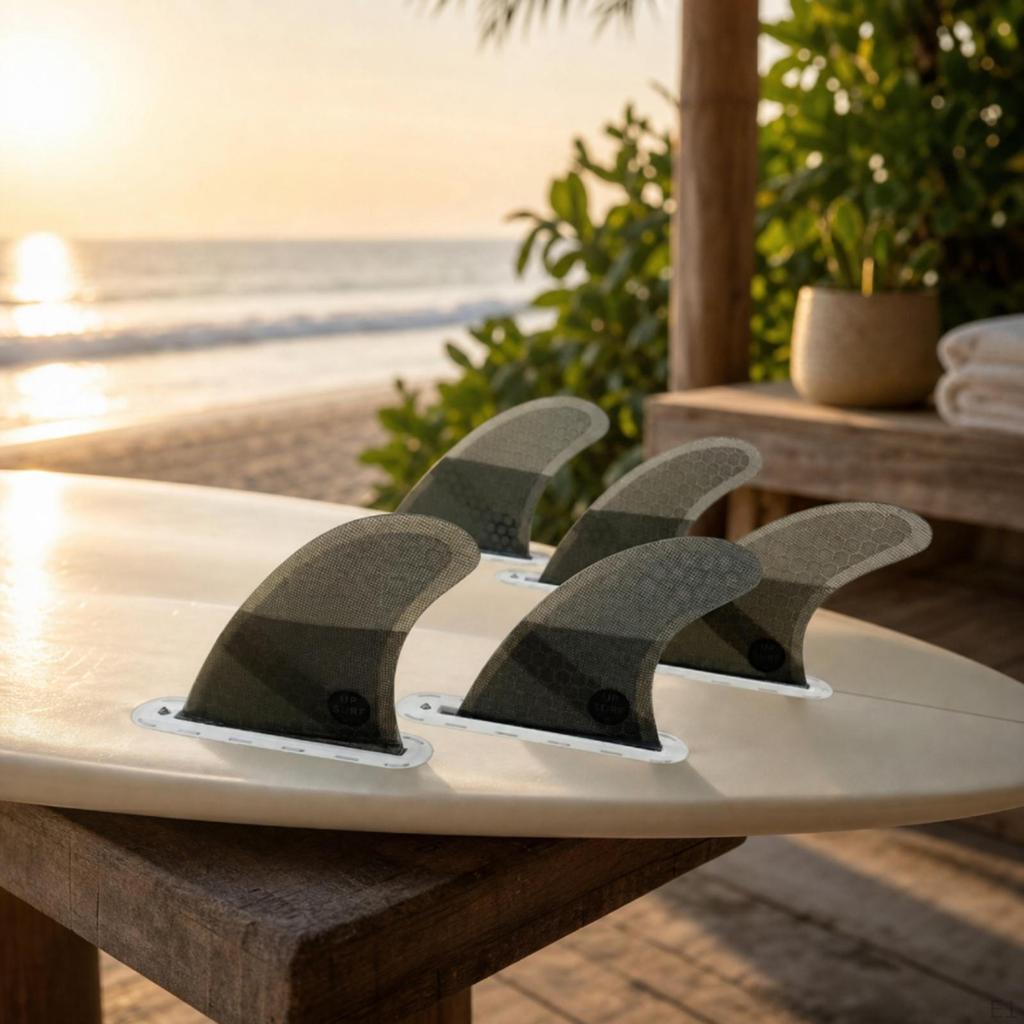 5 Pieces Honeycomb Surfboard Fins Ultralight Thruster Fin Set Strong for Surfers