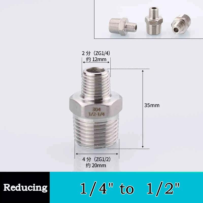 10pc 304 Stainless Steel Hexagonal Outer Wire Double Headed Straight Through Coupling Threaded Pipe Male Thread Hex Nipple Union