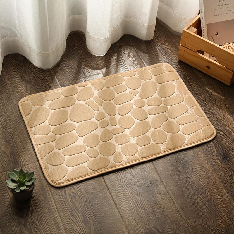 Small Stone Embossed Floor Mats Bathroom Sponge Non-slip Water-absorbing Floor Mats Household Dirt-resistant and Easy To Clean Pebble Floor Mats