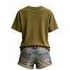 Top Casual Feminino com Estampa de Outono, Gola Redonda e Manga Curta