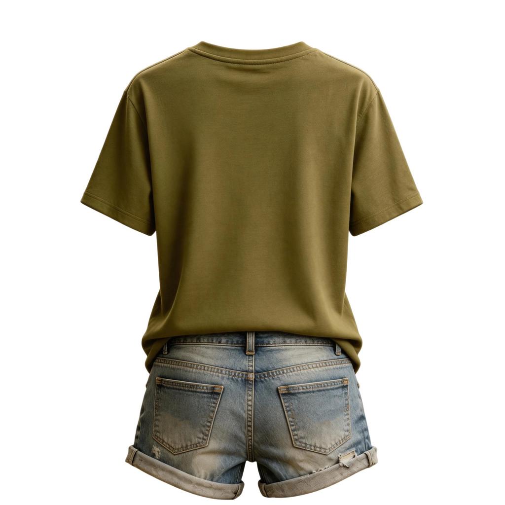 Top Casual Feminino com Estampa de Outono, Gola Redonda e Manga Curta