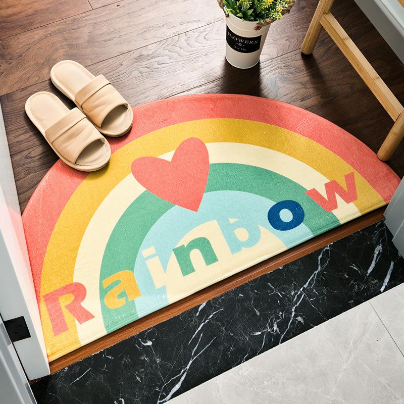 Cute Cartoon Floor Mats Home Door Non-slip Floor Mats Bedroom Kitchen Bathroom Semicircular Door Mats Floor Mat In The Room