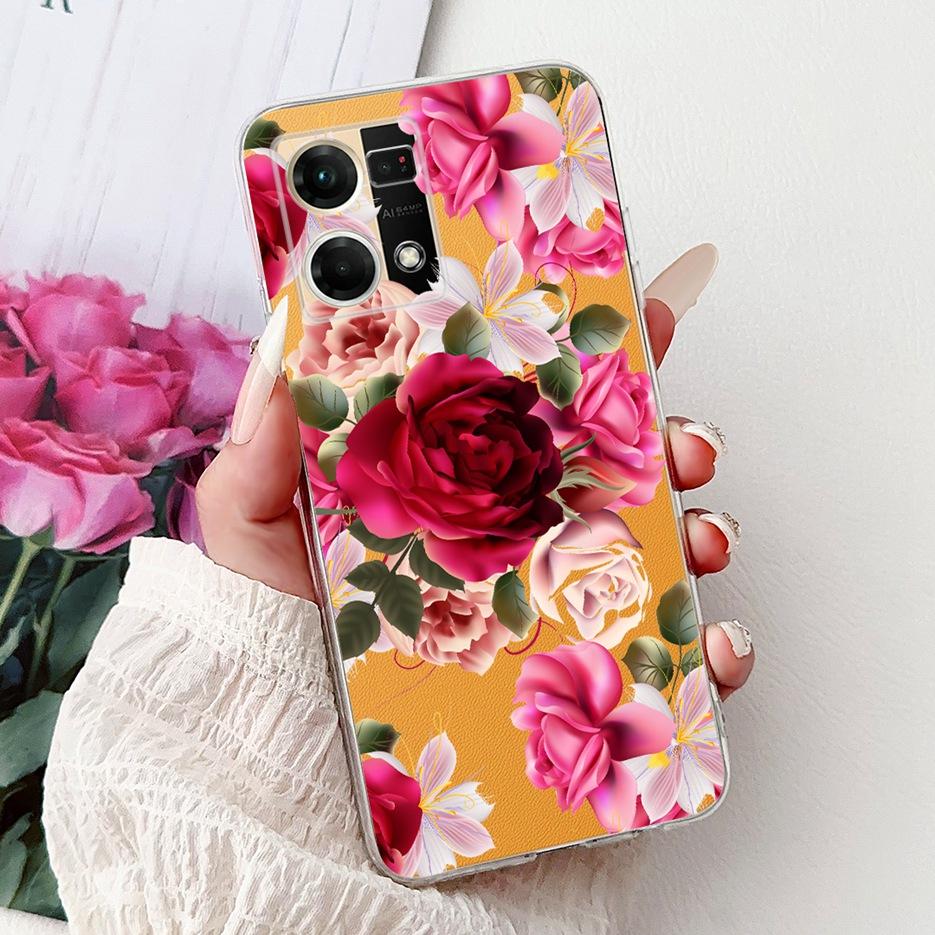 For Oppo F21 Pro 4G Case Reno7 4G CPH2363 Luxury Popular Painted Cover Soft Silicone Case For Oppo Reno8 Reno 7 F21s Pro 4G Bags