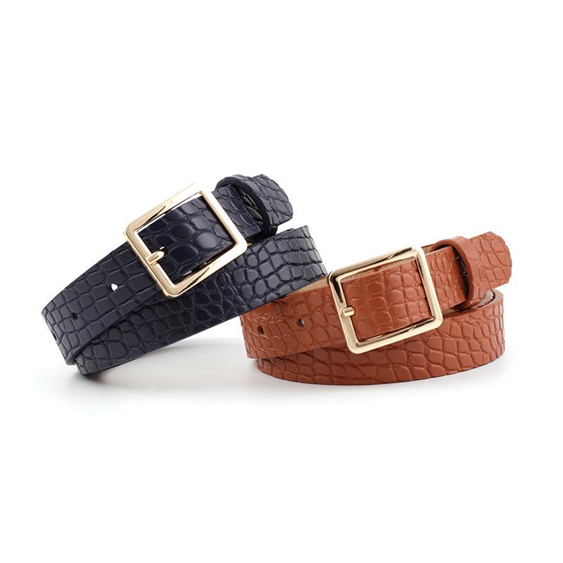 Belt Women'S French Retro Decorative Japanese Buckle Personalized Stone Pattern Belt Women