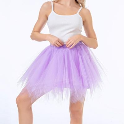 Frauen Tüllrock 50er Jahre Tutu Petticoat elastische Taille kurze Ballett Krinoline Petticoat Karneval