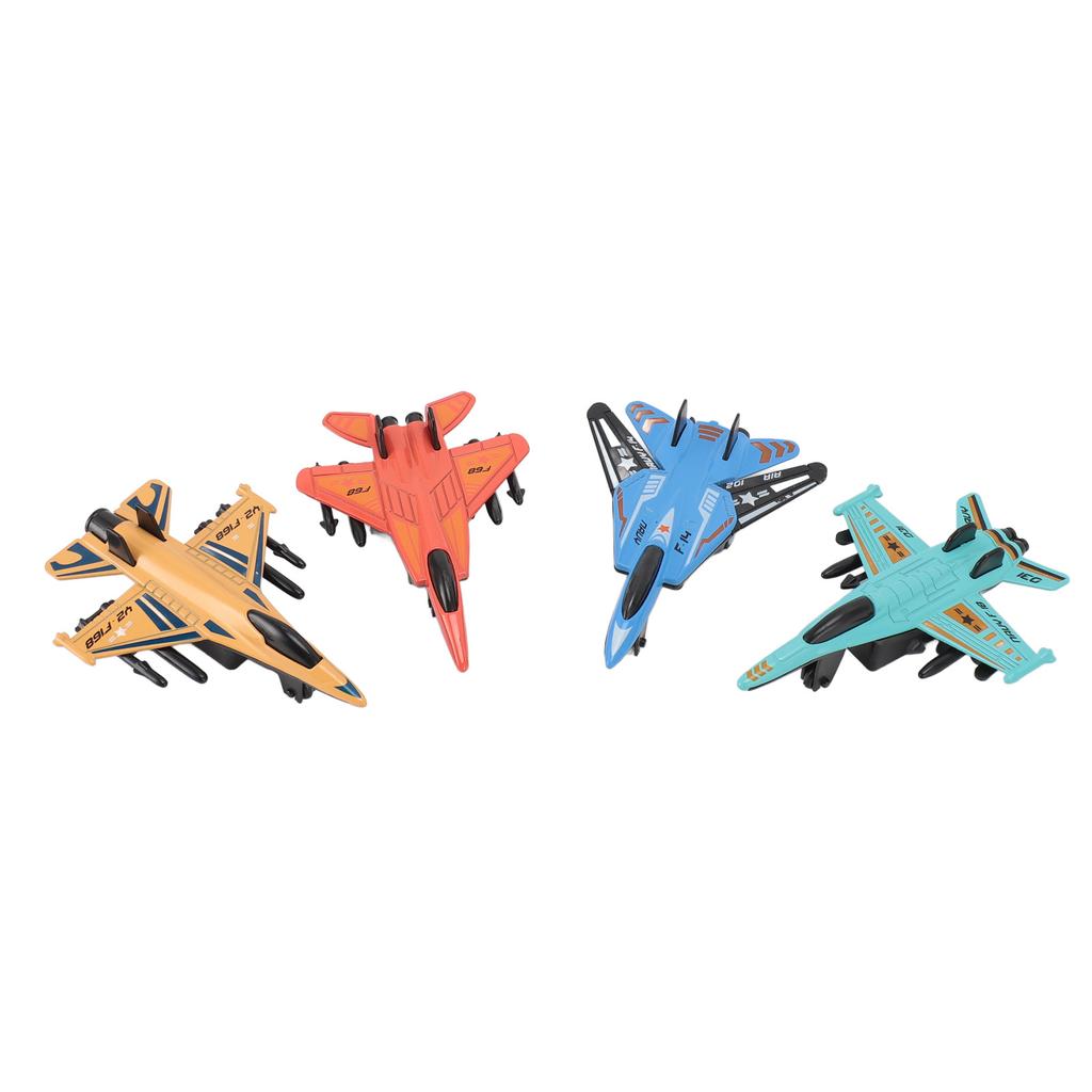 4pcs Fighter Jet Model Toy Pull Back Realistic Alloy Collectible Aircraft Model for Children
