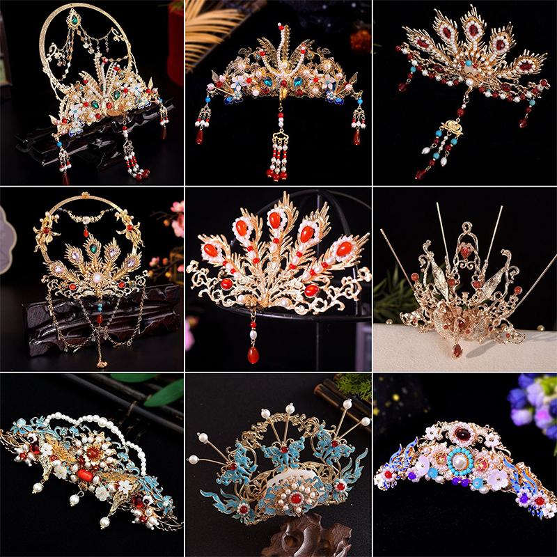 Antique Hair Crown Hair Ornaments Ancient Costume Headdress Chinese Hanfu Hair Accessories Hairstyle Design Tool