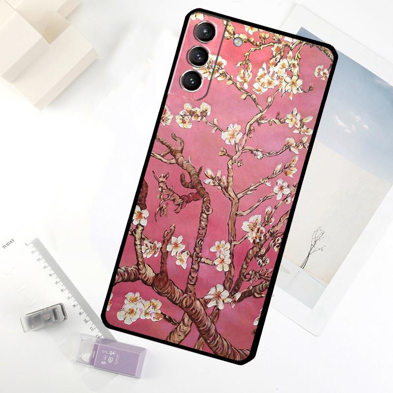 Blossoming Almond Tree Phone Case For Samsung Galaxy S25 S26 Ultra S20 S21 S22 S23 S24 Ultra S10 Plus S25 FE Cover
