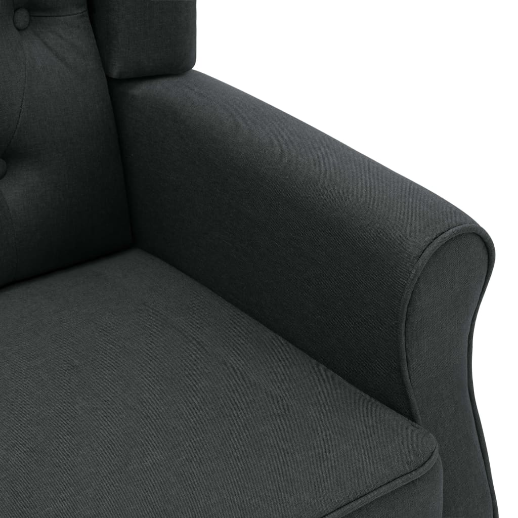 vidaXL Massagesessel mit Hocker Dunkelgrau Stoff