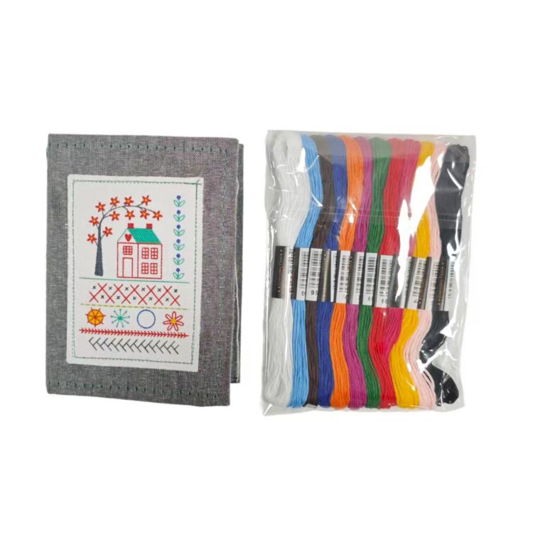 DIY Embroidery Stitch Book with 10 Pages for Hand Sewing and Linen Craft Enthusiasts