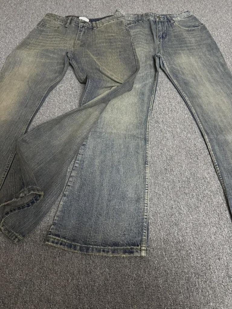 Essentielle Haute Couture Bootcut Distressed Bambus-Baumwoll Schlagjeans