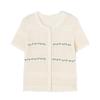 Women's Lightweight Embroidered Short Sleeve Knit Top