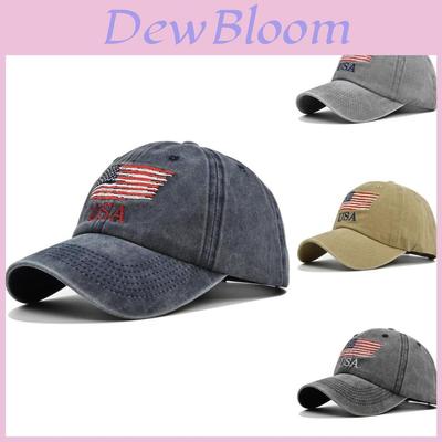 Vintage Washed Distressed American Baseball Cap Embroidered Duck Tongue Hat Usa Embroidered Baseball Cap