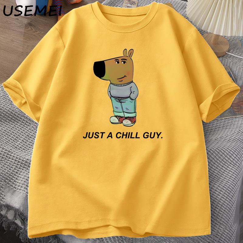 Just A Chill Guy T-shirts for Men Funny Meme Graphic T Shirts Cotton Casual Short Sleeve Tshirt Mens Clothes Designer Tshirts