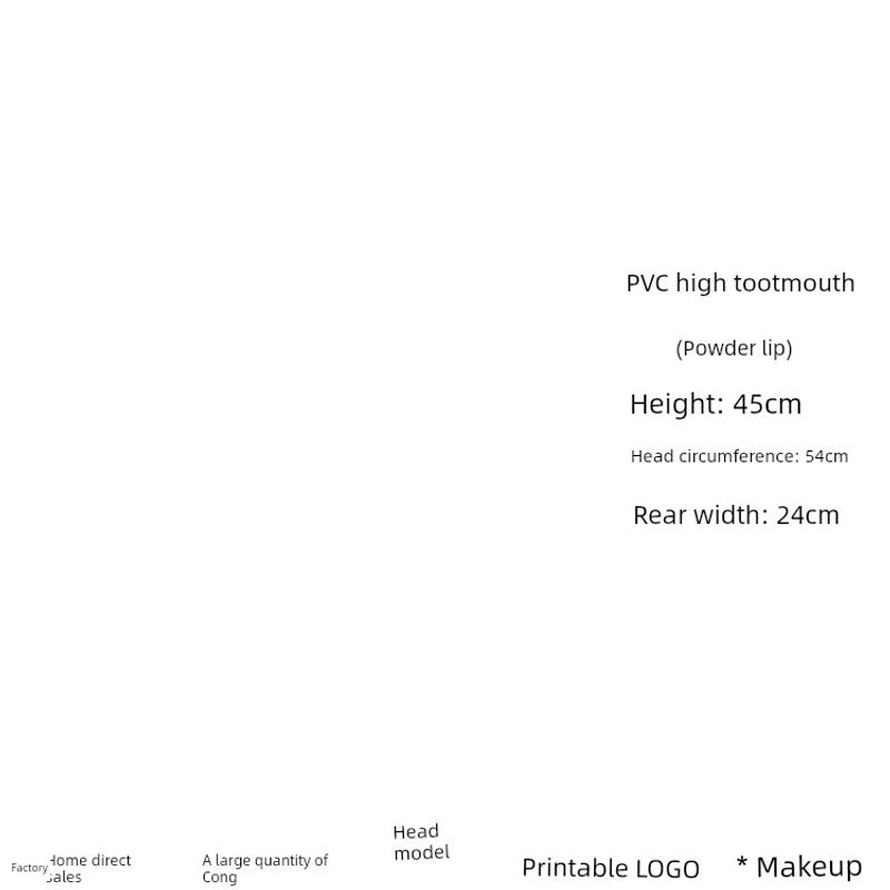 

New Double Shoulder Model Head Wig Hat Earrings White Skin Color for Photo Display Fashion Beauty Dummy Head Mould PVC high beep mouth-pink lip