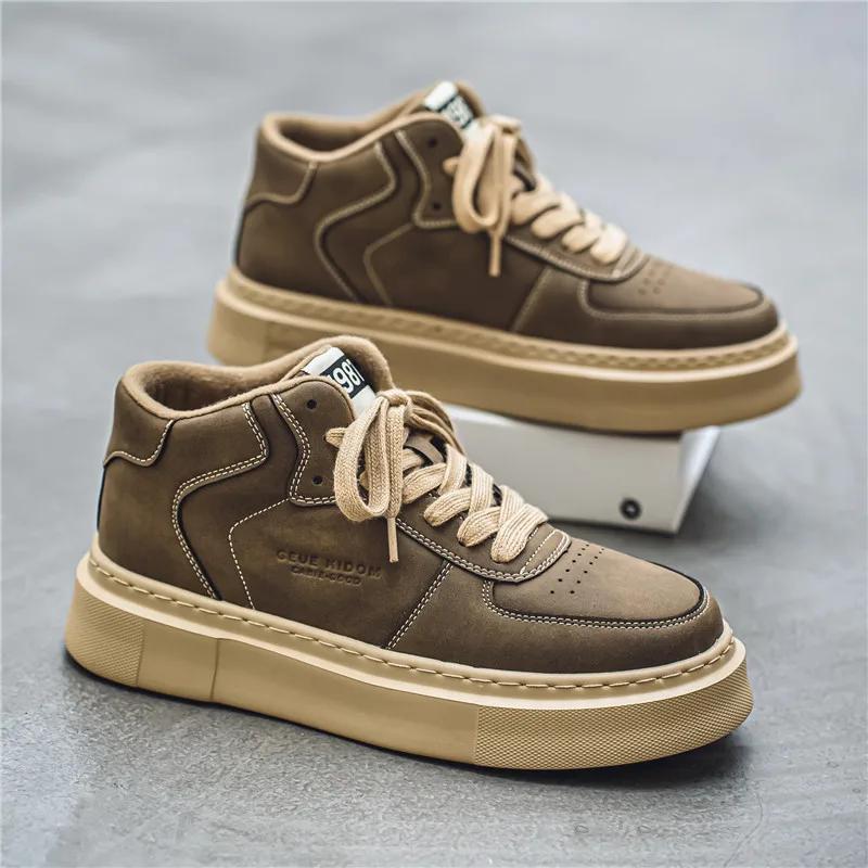 Men s Sneakers Sports and Leisure Round Toe Men s Autumn Sneakers Skateboard Shoes for Men Loafers Non-Slip Wear-resistant New 39 хаки 4255₽