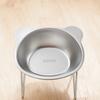 Elevated Pet Bowl Stainless Steel Raised Cat Bowl Tilted Pet Bowl with Removable Stand Cute Ears for Cats Dogs Neck