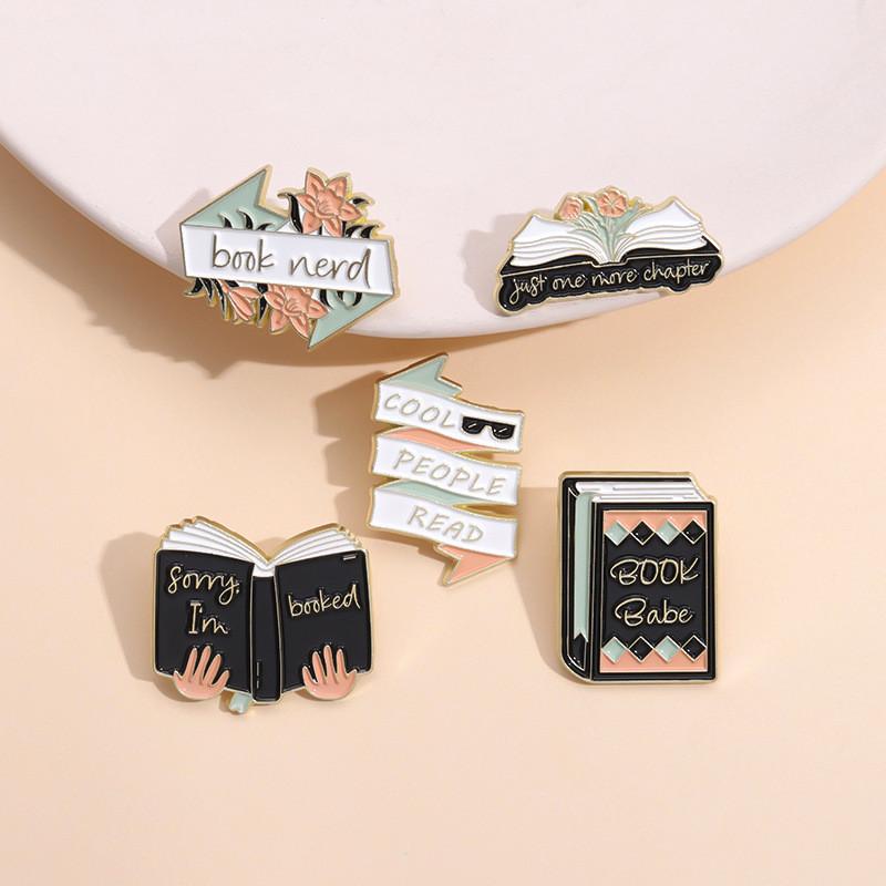 Alloy Stylish Brooch With Playful Cartoon Flowers And Letters Perfect For Unique Fashion Statements