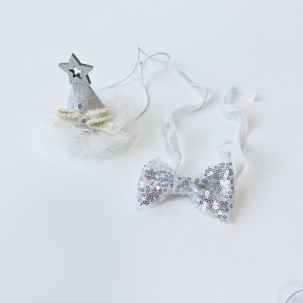 Adjustable Cat Birthday Party Hat Star Sequins Dog Party Headband Pet Star Hat  Pet Birthday Party