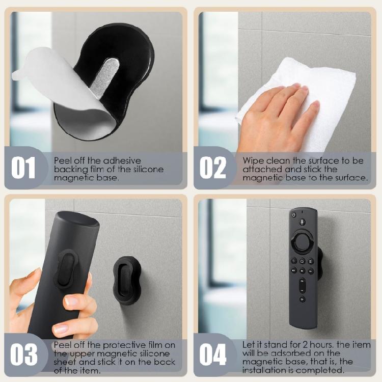 Multifunktionell Magnetisk Fjärrkontrollhållare Silikonklistermärke Anti-fall Skydd Perfekt för Släta Ytor