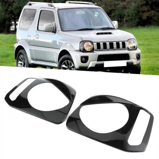 2pcs Front Light Headlight Lamp Cover Exterior Frame For Suzuki Jimny 2007-2015
