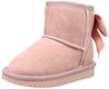 Oriental Traffic Sheepskin Sizes Warm Fur and Ribbon Comfortable for Fall and Size Kids' Boots, 15-20cm, Girls', Detail, Short, Suede, Winter, Pink,