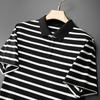 Men's Plus Size Striped Color Block Cotton Blend Polo Shirt