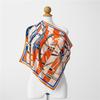 Twill Silk Scarf Woman Wheel Painting Square Scarves Wraps Bandana Small Hijab Silk Foulards Tie Headband Neckerchief 53CM