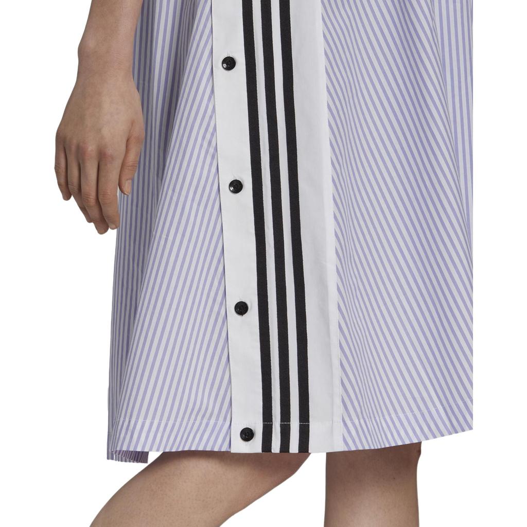 adidas Originals Trefoil Round Neck Casual Loose Midi Short Sleeve Dress Women Dresses Light-Purple H59021