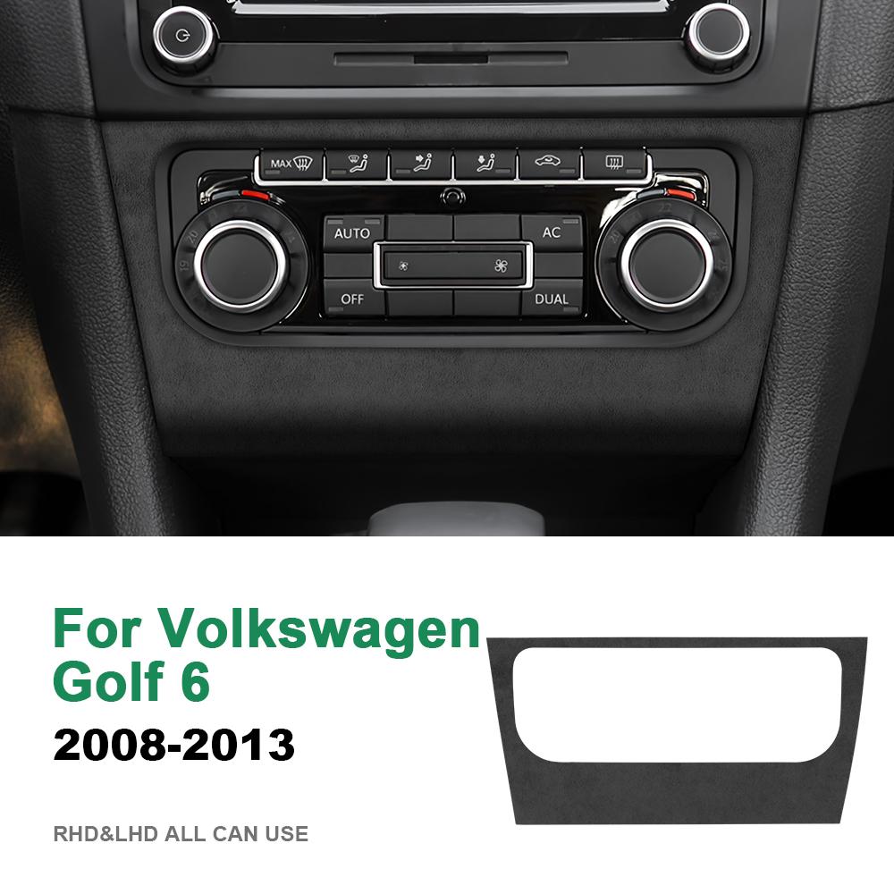 For Volkswagen VW Golf 6 GTI R MK6 2008 2009 2010 2011 2012 2013 Italy Super Suede Car Central AC CD Panel Frame Trim Sticker