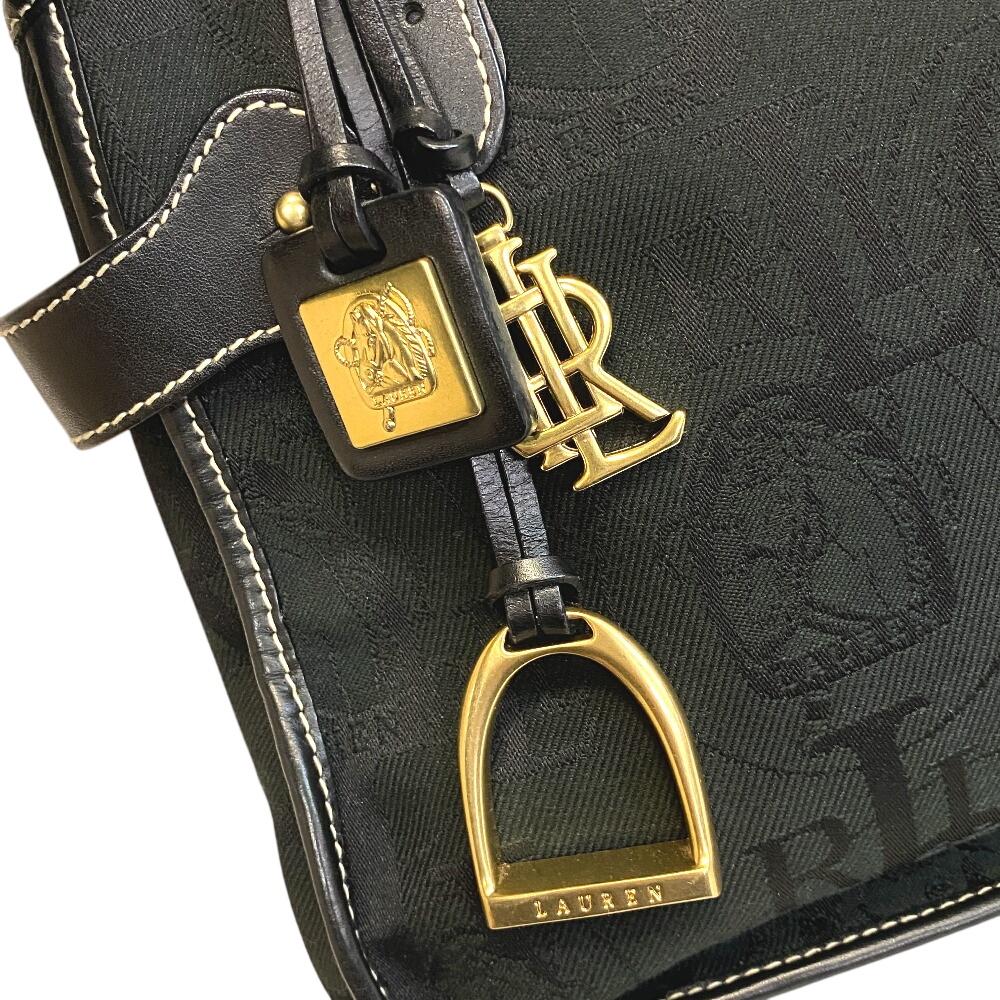 RALPH LAUREN canvas Handbag black canvas Women Used