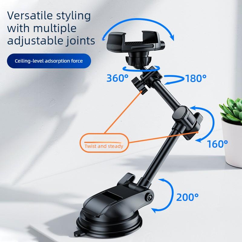 Car Bracket for Phones Car Phone Mount Dashboard Windshield Holder With Strong Suction Cup Adjustable Arm 360°Rotation