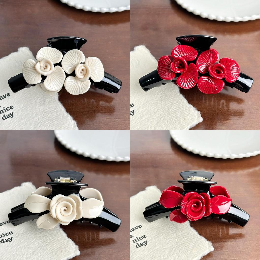 Large Beautifully Designed Floral Hair Claw Clip In Trendy Acetate For Fashionforward Women