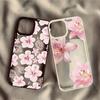 Custodia per Telefono Stile Fresco con Stampa Floreale Rosa per Serie iPhone 17 16 15 14 13 12 11 Pro Max Plus Protezione a Doppio Strato