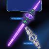Light Up Weapon Double-Edged Lightsaber Toy with LED Lights And Sound Extendable Spinning War Warriors Toy for Cosplay Halloween Party Sci-Fi Role