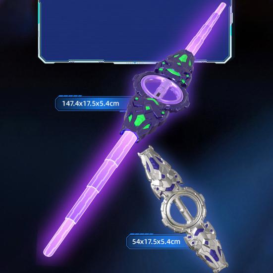 Light Up Weapon Double-Edged Lightsaber Toy with LED Lights And Sound Extendable Spinning War Warriors Toy for Cosplay Halloween Party Sci-Fi Role