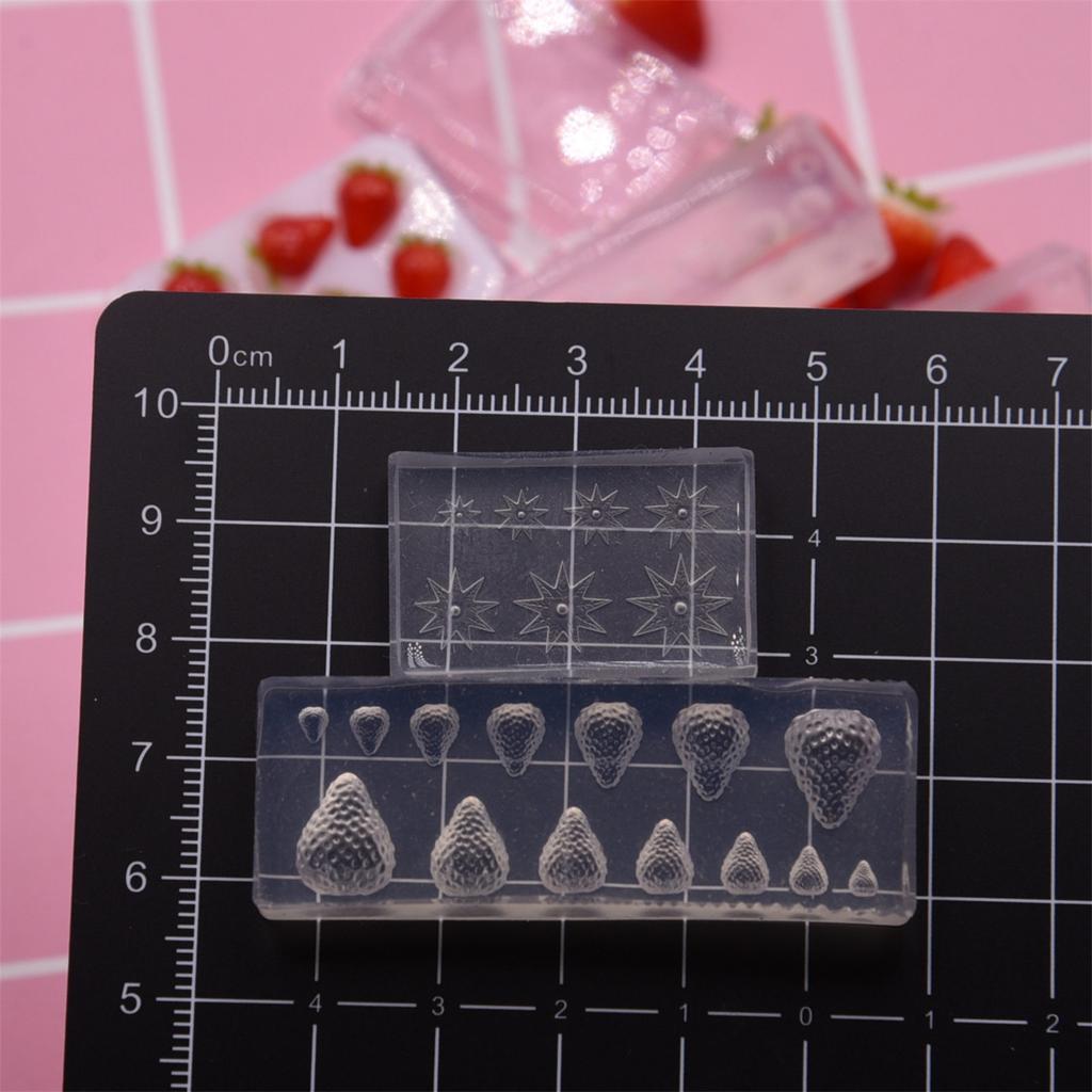 Versatile Silicone Mold For Making Miniature Strawberry Handmade Gift Doll House Food Toy Making Tool