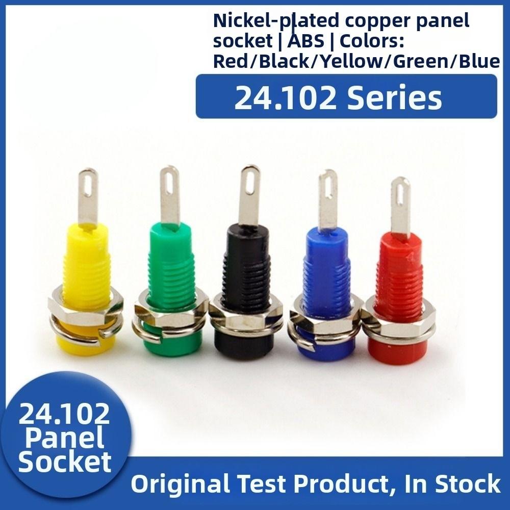 6pcs 24*7.3mm Banana Socket 2mm Terminal Test Hole DIY Parts Jack Electrical Connector