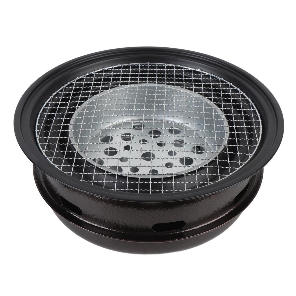 Charcoal Barbecue Stove Round Smokeless Charcoal Grill Stove with Thickened Grill Net for Home Comme