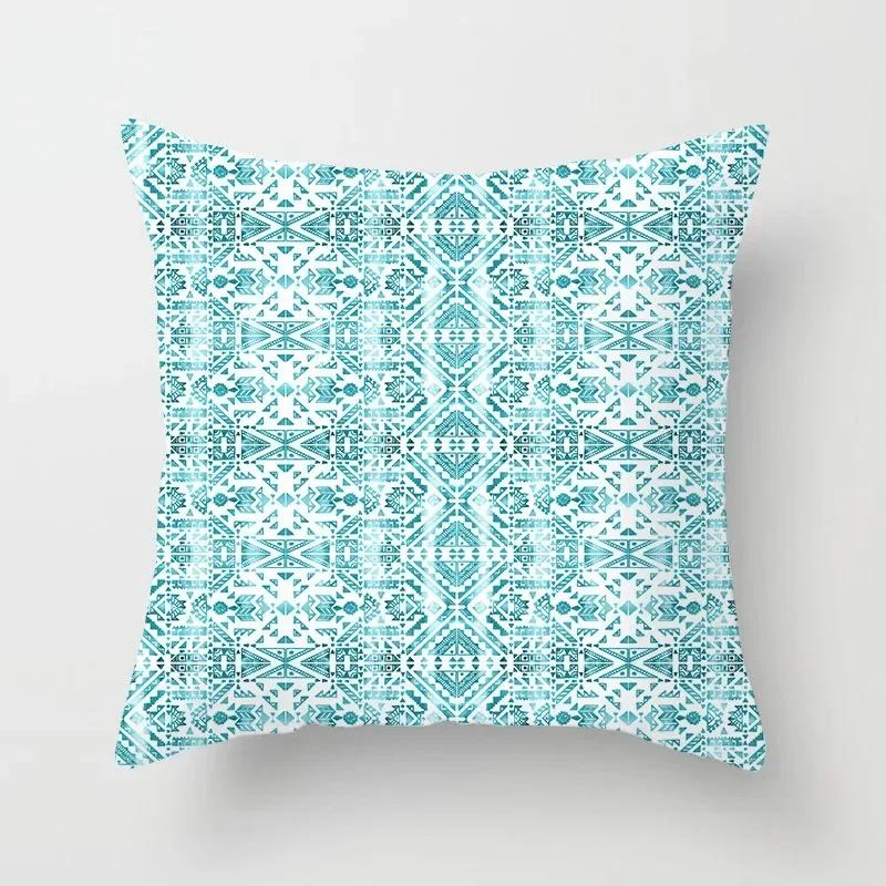Hot Sale Light Blue Nordic Cushion Covers Modern Geometric Decorative Pillows Cover Sofa Bed Couch Throw Pillows Case Home Decor