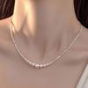 2025 Women's Crushed Silver Pearl Necklace: Elegant High-End Light Luxury Clavicle Chain Design