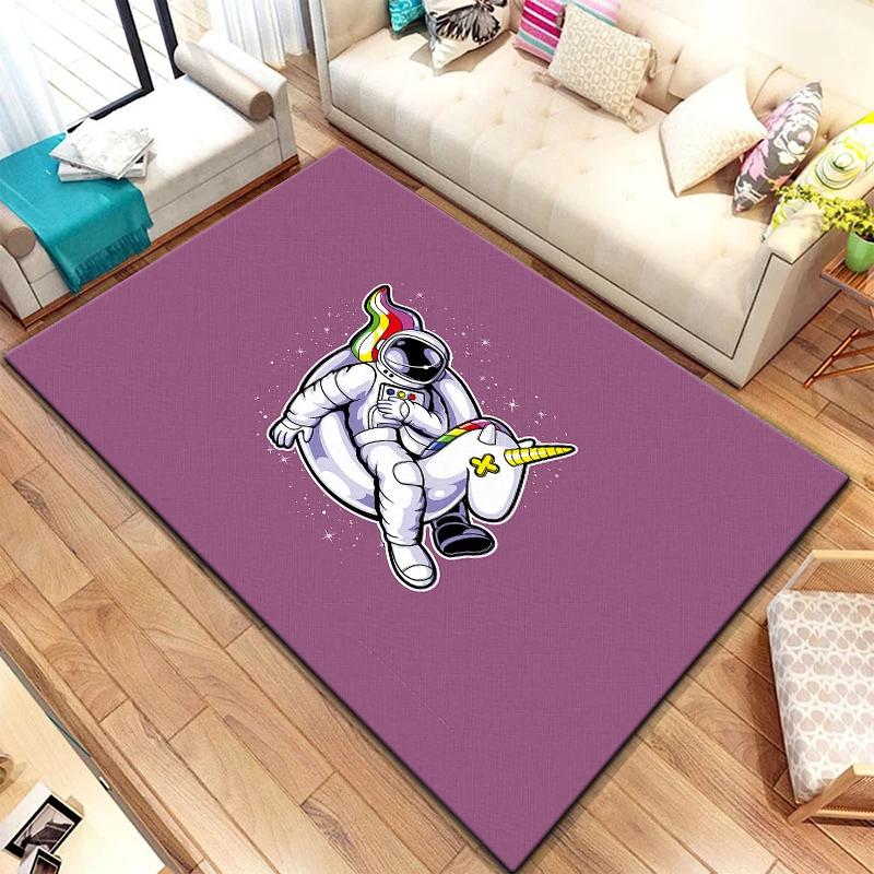 Astronaut Teppich Kinder Krabbelmatte Fußmatte Wohnzimmer Bereichsteppich Spielbereich Badezimmer Bodenmatte Bereichsteppich Yoga Wohnzimmer