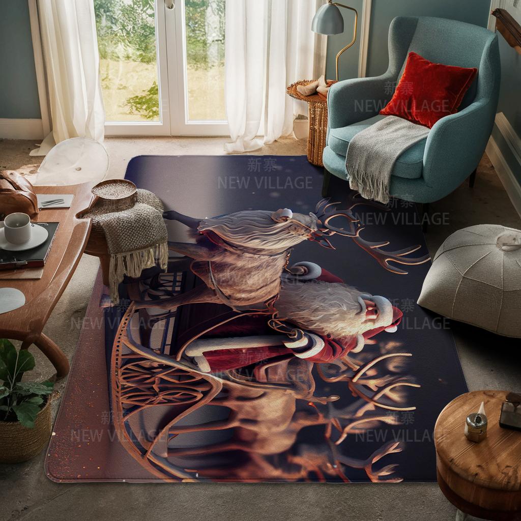 House Entrance Carpet Home Door Mat Living Room Bath Foot Bathroom Non-slip Water Absorption Rugs Bath Merry Christmas Winter