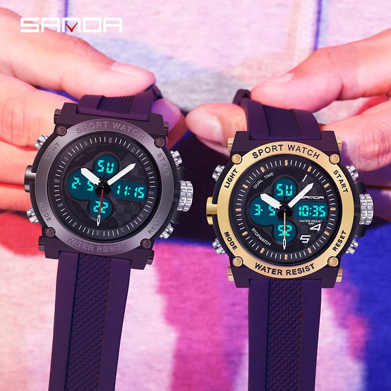 Sanda Trendy Waterproof Luminous Sports Watch