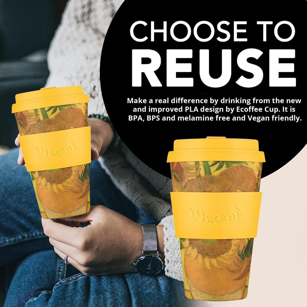 Ecoffee Cup (Ecofee Cup) - Reusable, Eco-Friendly Cup and Saucer, Vincent Van Gogh, 400ml, 814 041