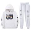 Anime Naruto Kakashi Sharingan Hooded Fleece-lined Unisex Sweatshirt Set Winter Casual Wear