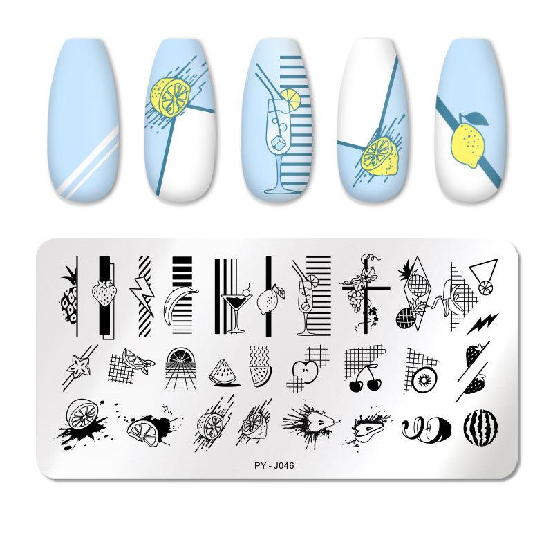 PICT YOU 12*6cm Nail Art Vorlagen Stempelplatte Design Blume Tier Glas Temperatur Spitze Stempelvorlagen Platten Bild